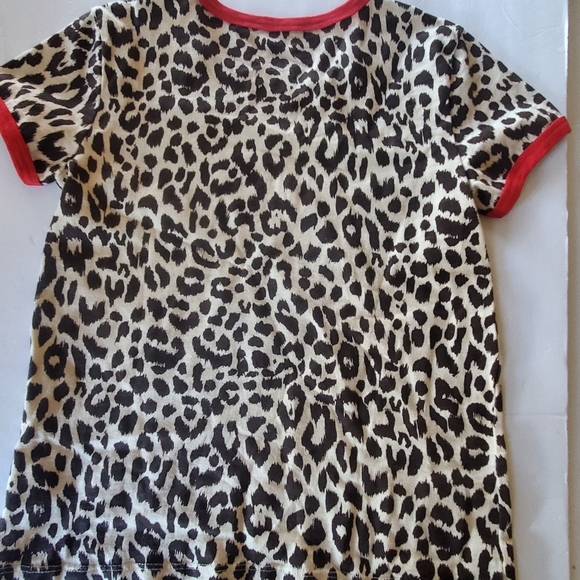 J.Crew x Loeffler Randall Cheetah Print TShirt sz 10 - Picture 3 of 4
